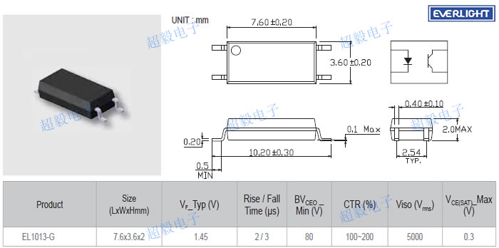 亿光光耦EL1013-G尺寸