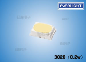 亿光3020（0.2w）贴片灯珠参数 低功率LED 指示灯专