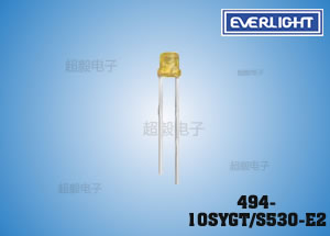 亿光3MM直插系列 494-10SYGT/S530-E2 普绿插件LED