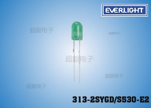 亿光直插普绿LED 313-2SYGD/S530-E2 质量保证原装LED